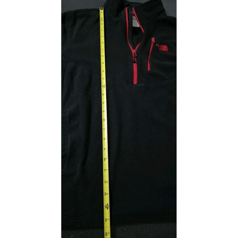 The North Face‎ Men Sz L Black 1/2 Zip Fleece Gridlock Pullover Polartec Black